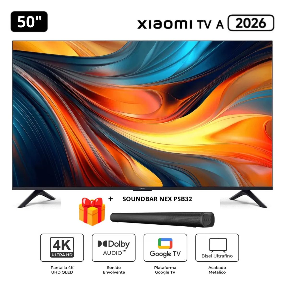 XIAOMI - Televisor Xiaomi 50 UHD 4K 2026 + Soundbar Nex