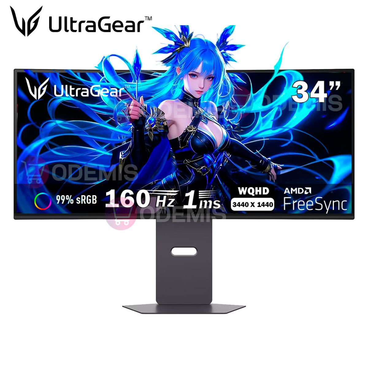 LG - Monitor LG 34G600A-B LED 34 WQHD 160Hz 3440 x 1440 Curvo