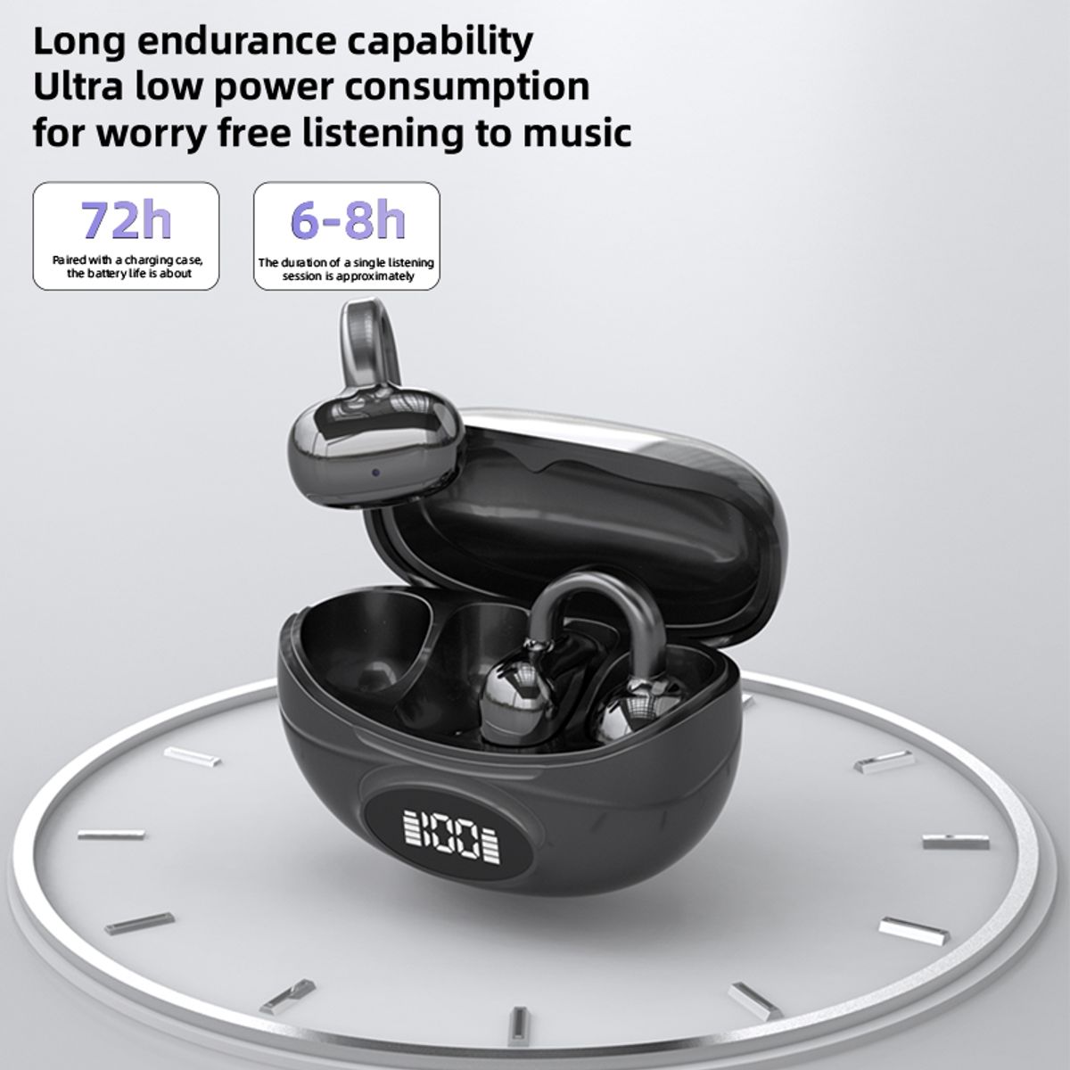 GENERICO - DOQAUS - Audífonos Deportivos W19 Open-Ear BT 5.4 con Gancho