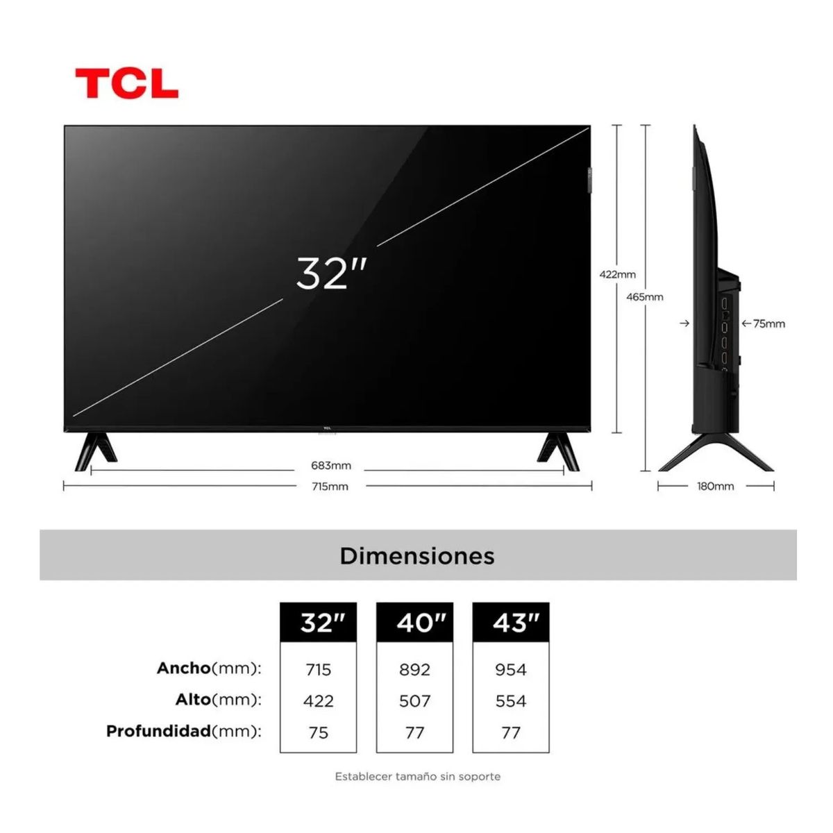 TCL - Televisor TCL 32 QLED Full HD Smart TV 32S5K Google TV