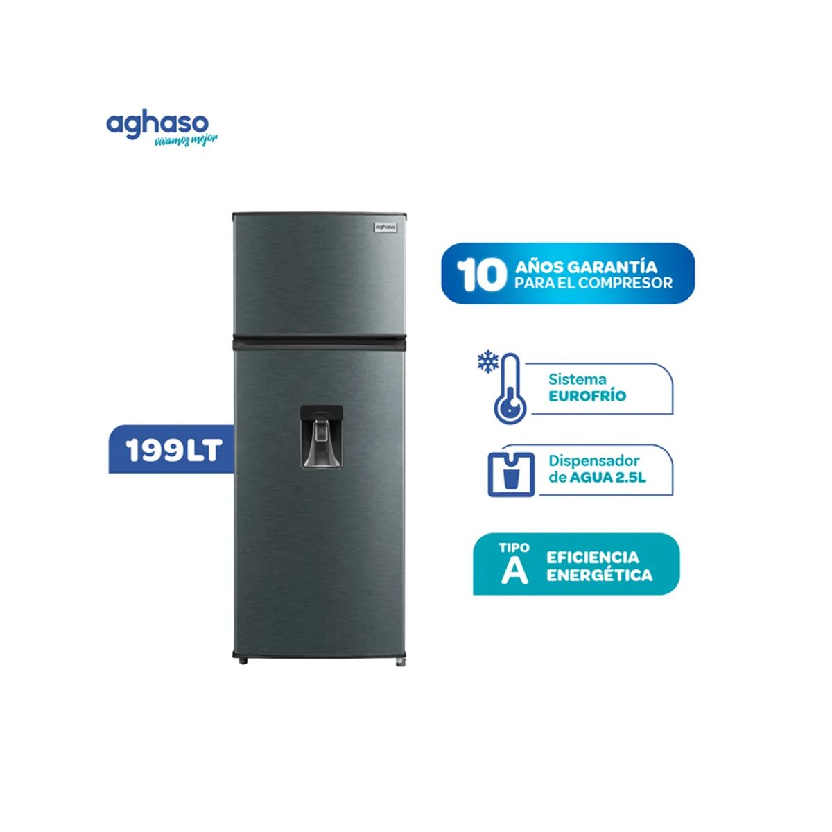AGHASO - Refrigeradora  Aghaso 199 lt   REFR-AGH09