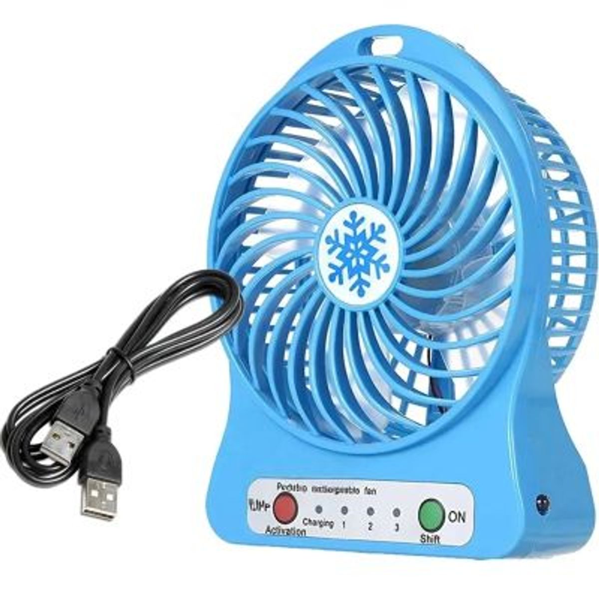 GENERICO - Mini Ventilador Recargable con Linterna Colores Variados