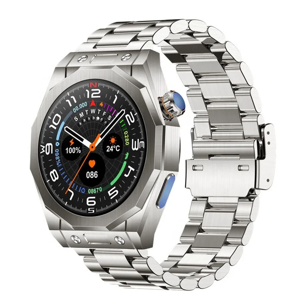 AMBOS - Reloj Inteligente Smartwatch Z18 Max Redondo Recibe Llamadas Bluetooth Pulsera Fitness Hombre Mujer