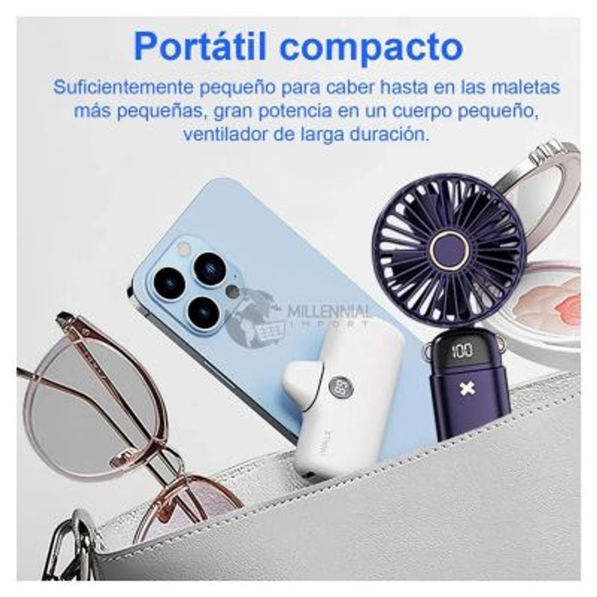 GENERICO - Mini Ventilador De Mano Recargable Con USB Con Base