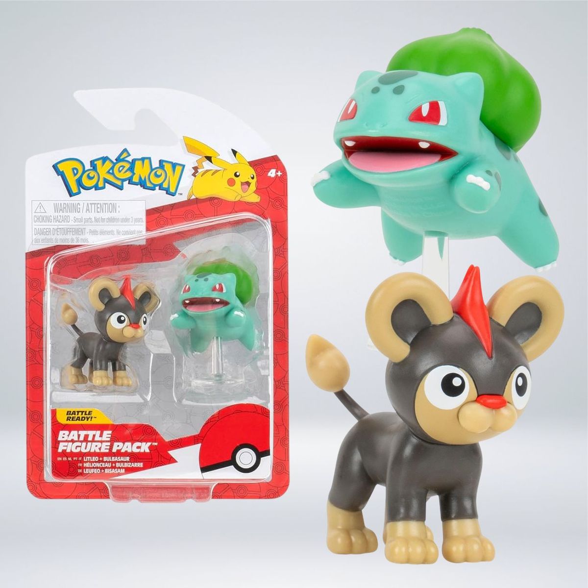 POKEMON - FIGURAS POKEMON BATTLE PACK -  LITLEO Y BULBASAUR