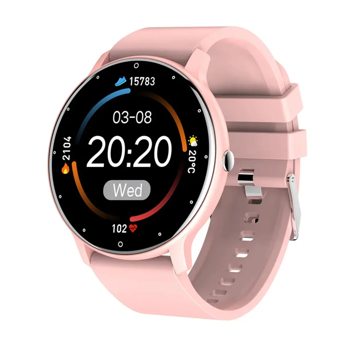 AMBOS - Reloj Inteligente Smartwatch ZL02 Redondo Recibe Llamadas Bluetooth Pulsera Fitness Hombre Mujer