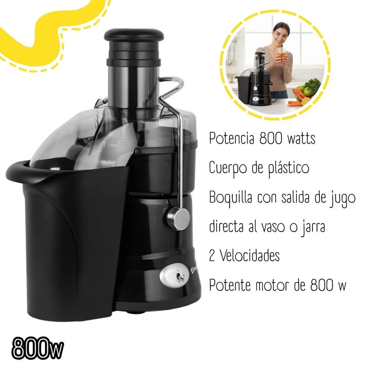 IMACO - EXTRACTOR DE JUGOS IMACO 800W - JE8075