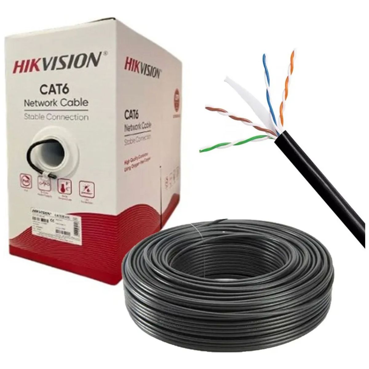 HIKVISION - Cable de Red UTP Cat6 Hikvision – Caja 305 m para Redes