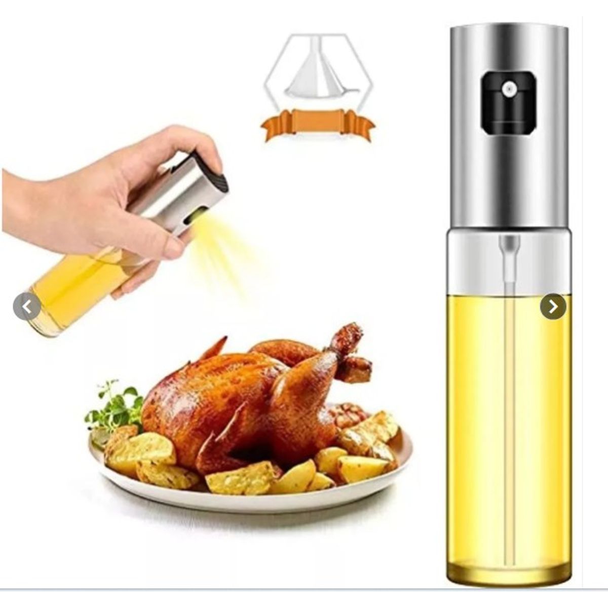 GENERICO - Aceitera Spray Acero Inoxidable Aceite Vinagre Pulverizador