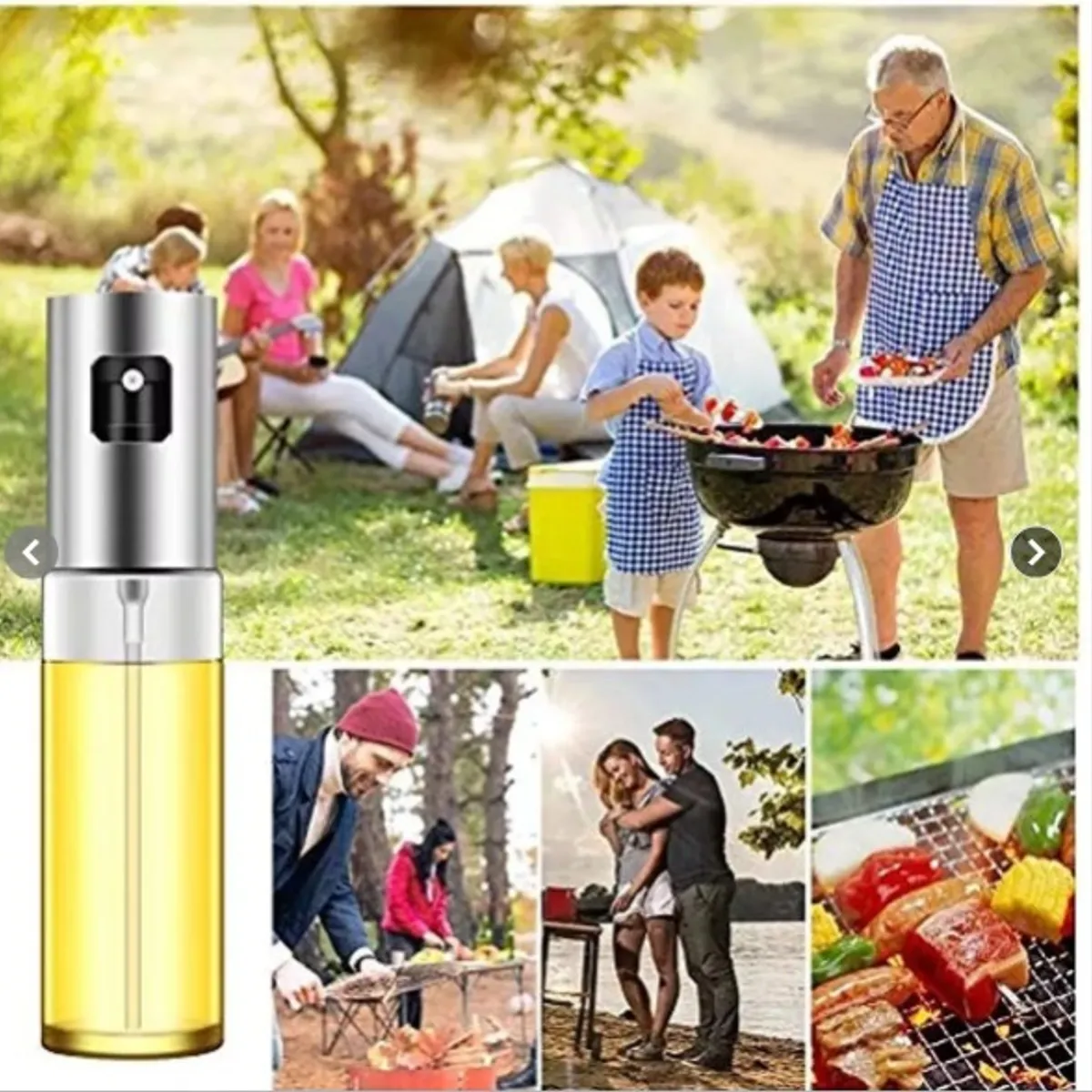 GENERICO - Aceitera Spray Acero Inoxidable Aceite Vinagre Pulverizador
