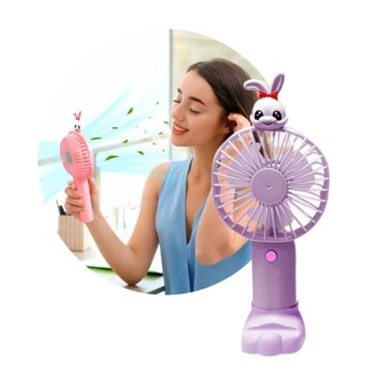 GENERICO - Mini ventilador de mano USB Soporte base para celular