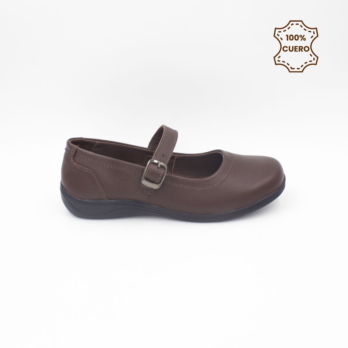 FAR WEST - Zapatos Escolares - Colegio Niña Abigail Cuero Marrón