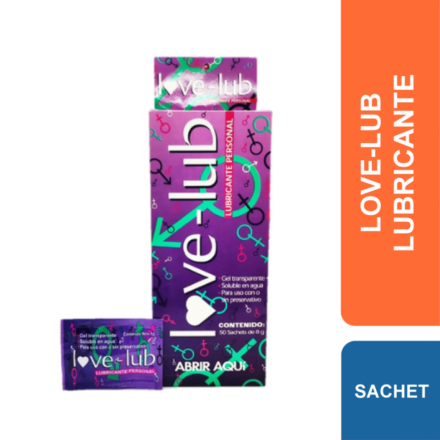Love-Lub Lubricante Gel Clasico Caja x 50 SACHET GENERICO | Falabella Per