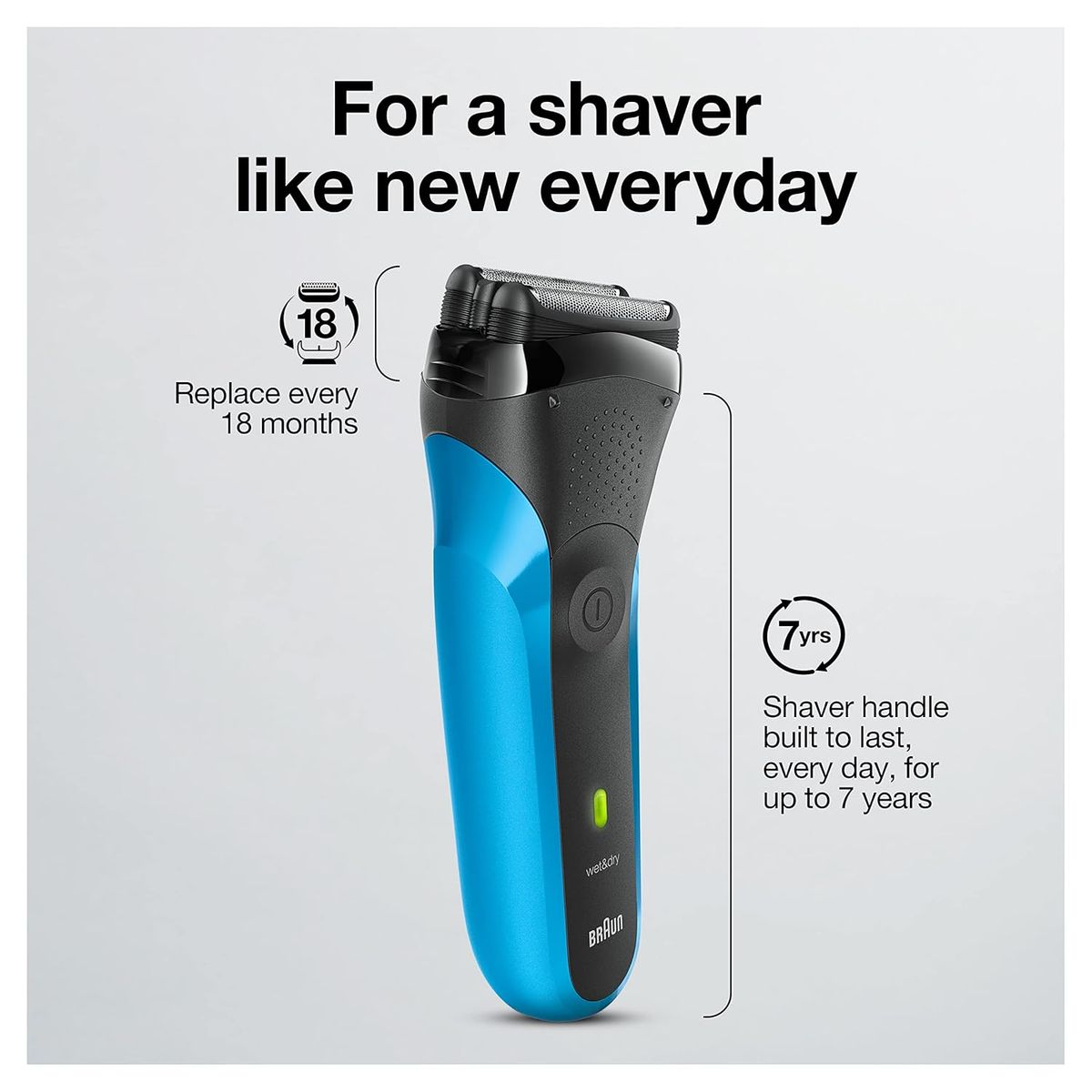 BRAUN - Braun Series 3 310s Wet and Dry Rechargeable Electric Shaver