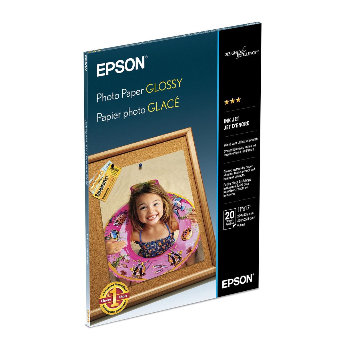 EPSON - Papel Foto Epson Brillante (Tabloide 27x43 cm, 20 hojas)