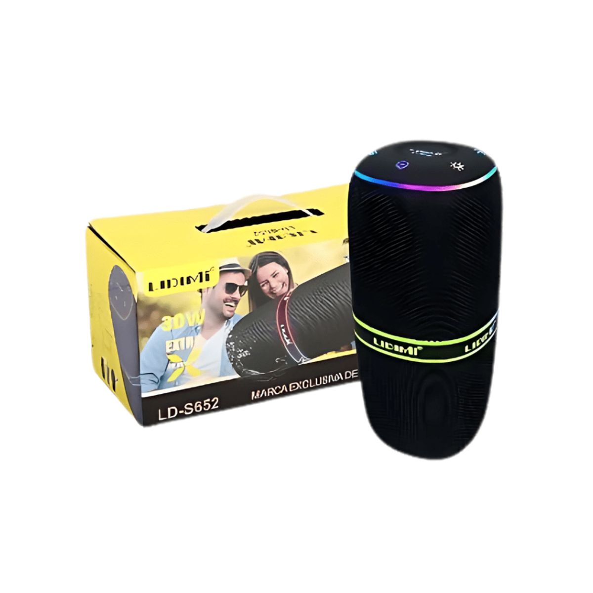 LIDIMI - Parlante Portátil Bluetooth Lidimi LD-S652 30W con Luces RGB y Resistencia al Agua IPX6