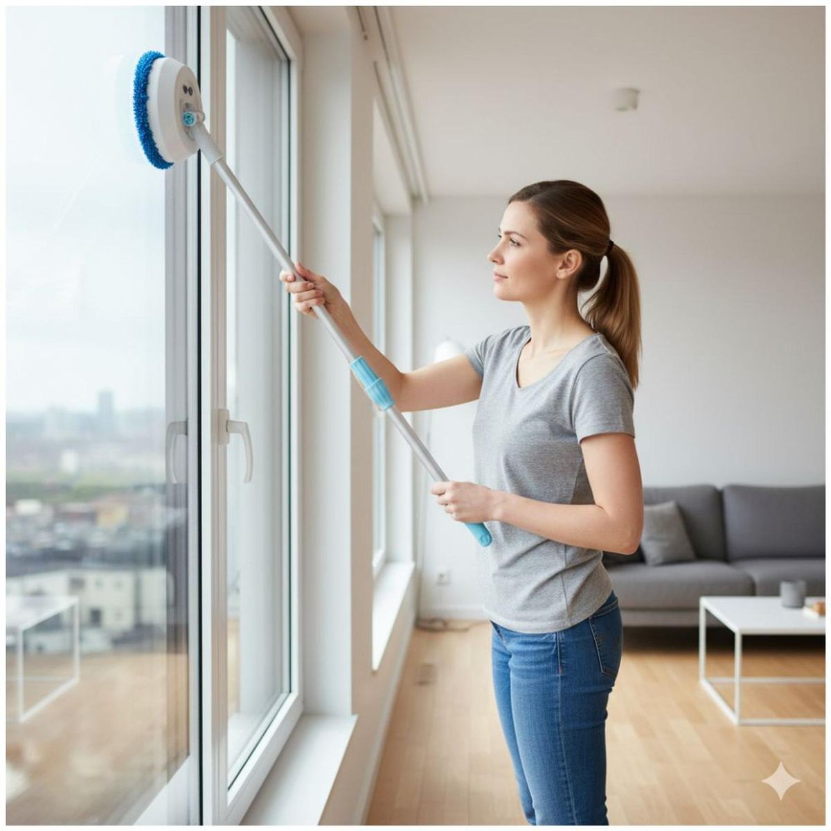 GENERICO - Limpiador Inalámbrico Multifuncional Trapeador Eléctrico Giratorio - Blanco - M