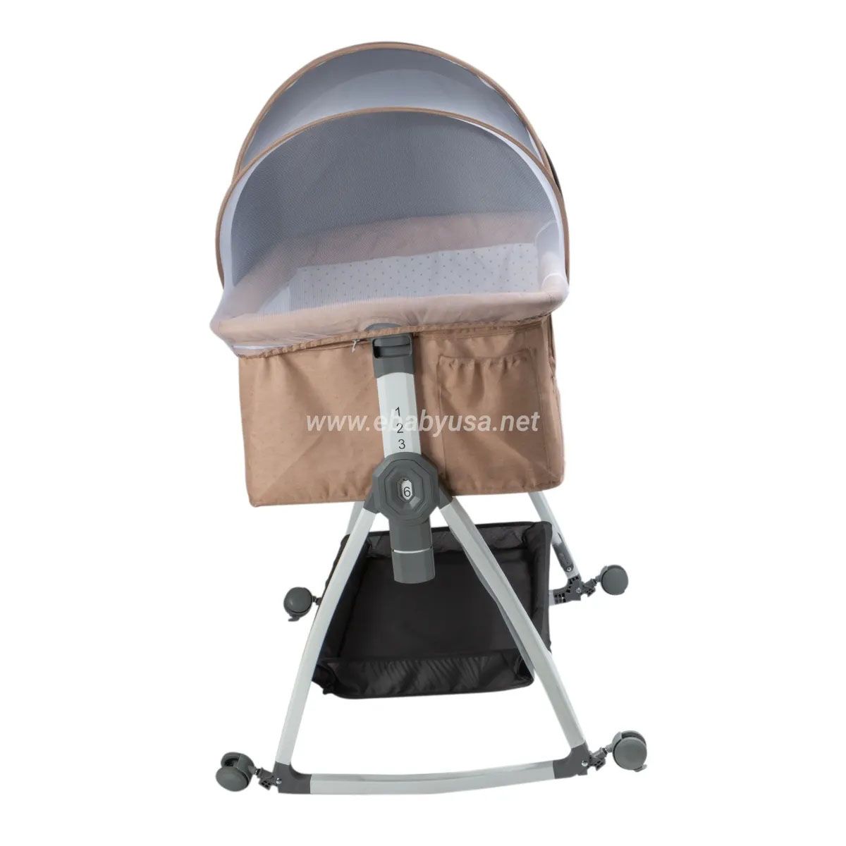 EBABY - Cuna Colecho con Mecedora y Mosquitero DIMI Gris