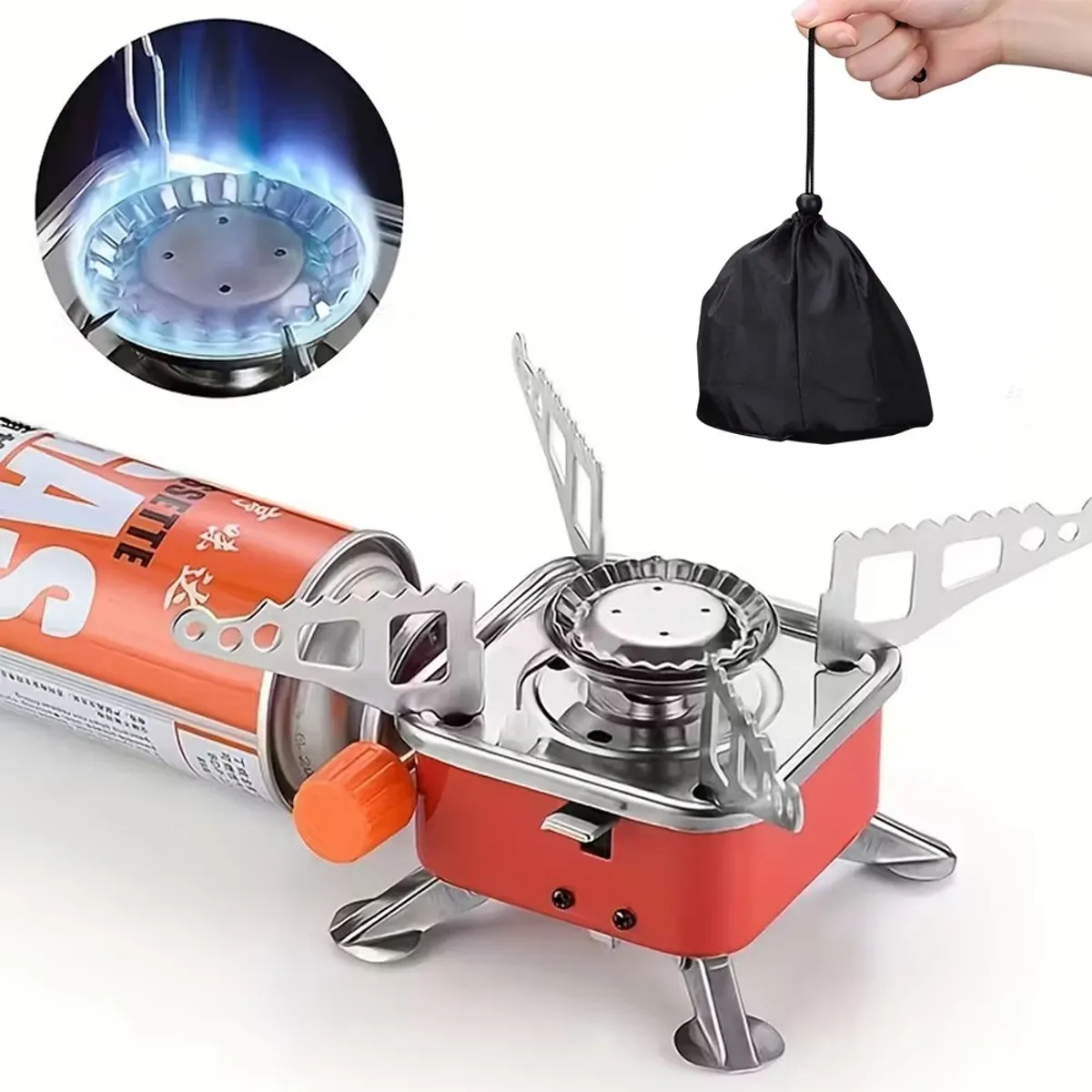 GENERICO - Cocina Portátil Plegable a Gas butano para Camping + funda