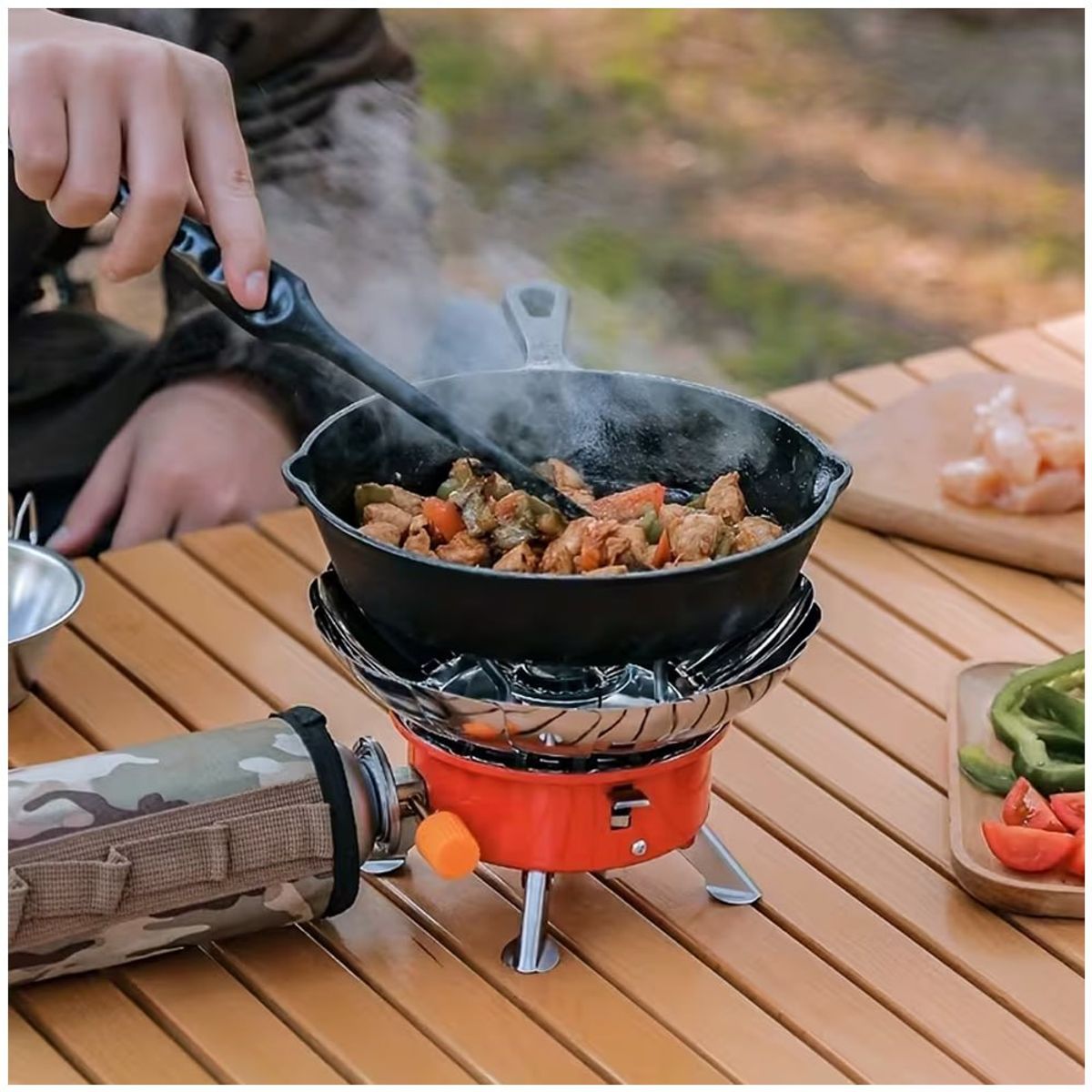 GENERICO - Cocina Portátil Plegable a Gas butano para Camping + funda