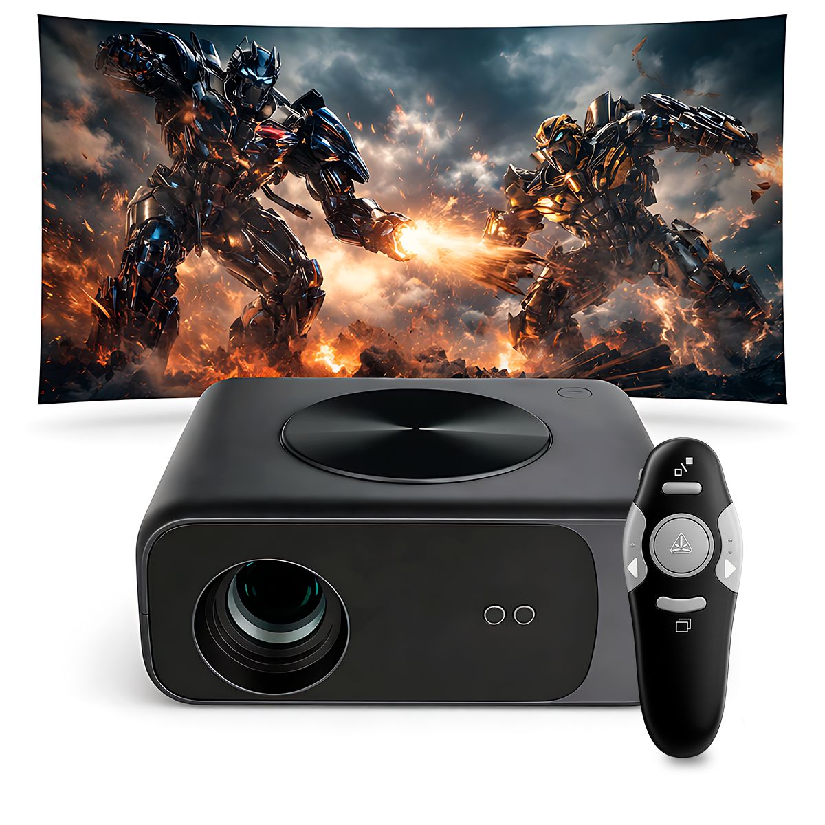 OWLENZ - Proyector Smart Owlenz SD550 Enfoque Automático + Ecran Reflectiva 100 Pulgadas Gris + Puntero Láser