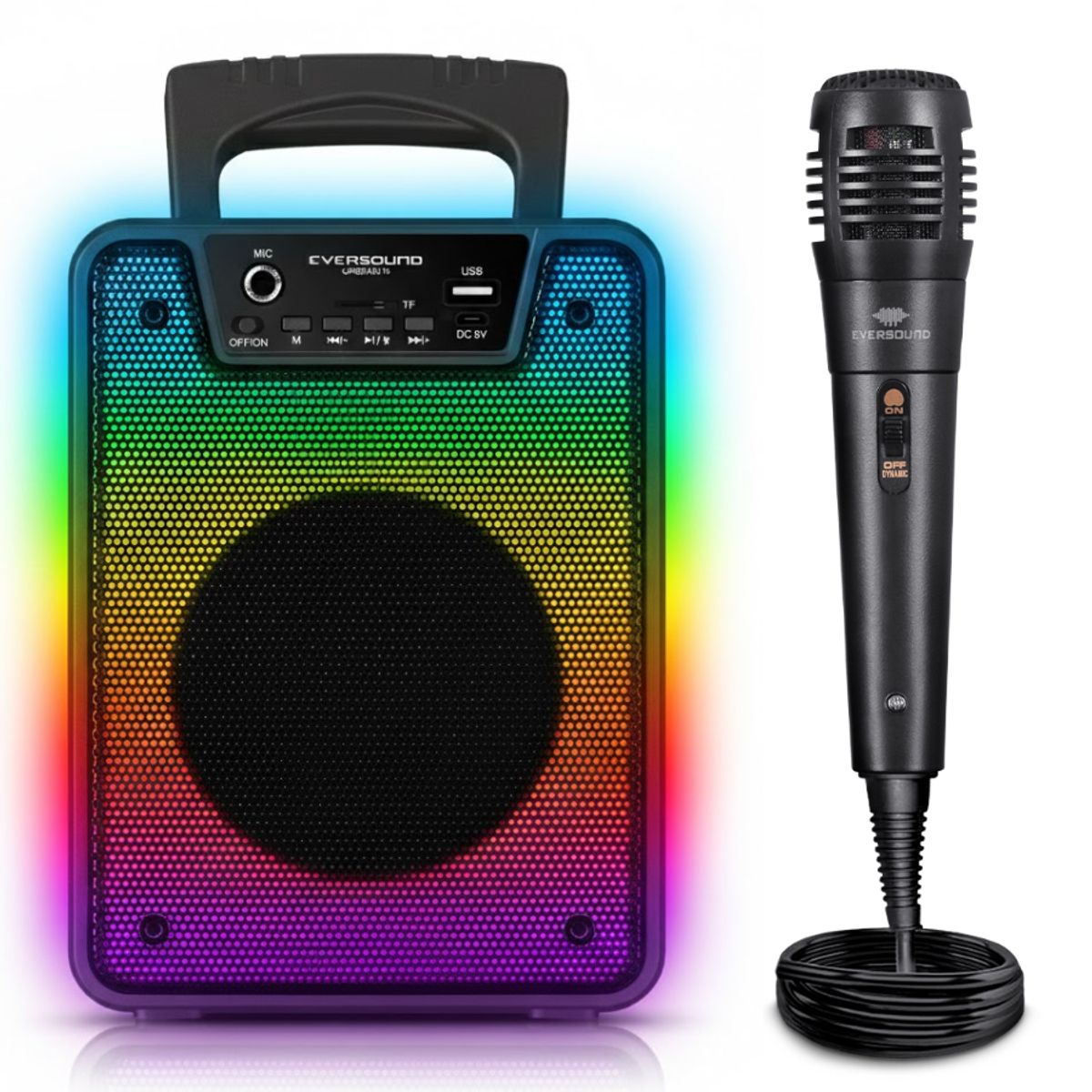 EVERSOUND - Parlante Bluetooth  RGB Urban 4″ EV 1003 iluminación Flaming color negro