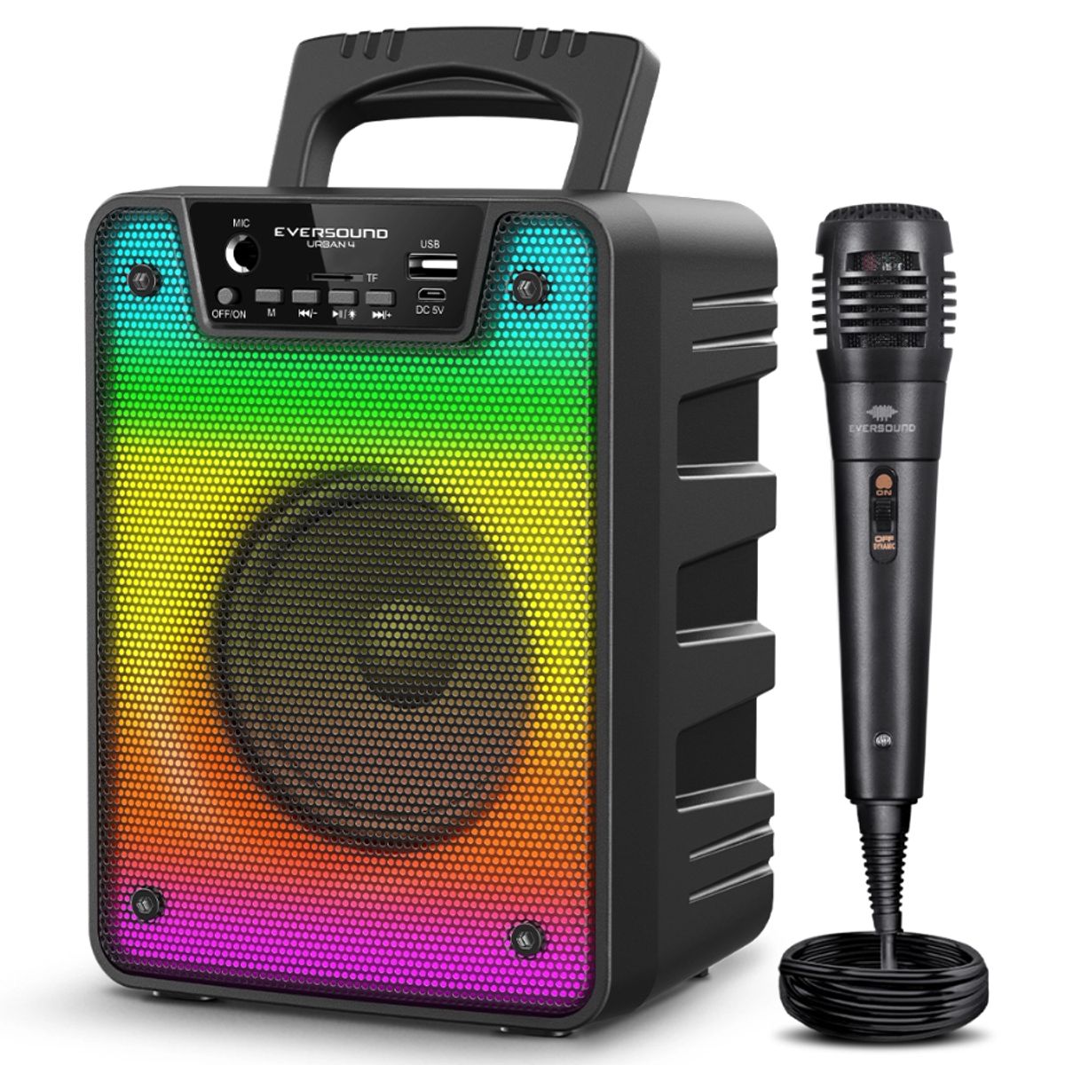 EVERSOUND - Parlante Bluetooth  RGB Urban 4″ EV 1003 iluminación Flaming color negro