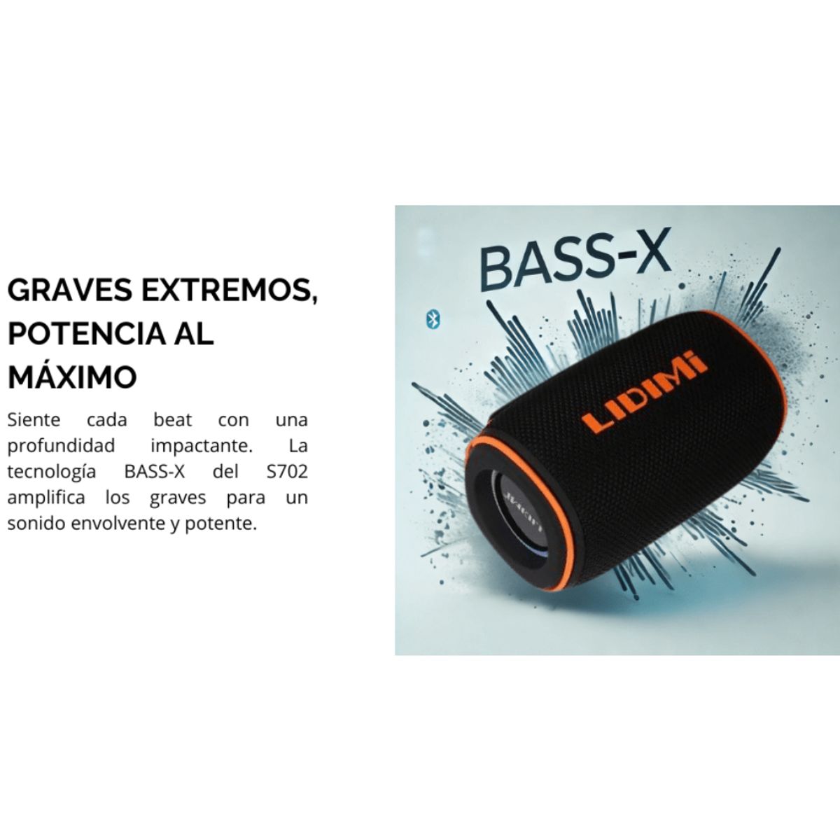 LIDIMI - Parlante Portátil Bluetooth Lidimi LD-S702 Mini 20W con Iluminación RGB y Extra Bass