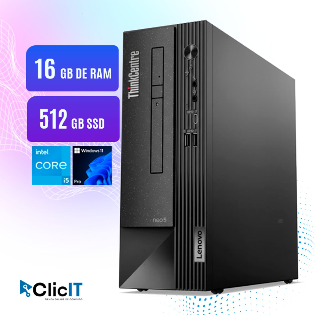 LENOVO - COMPUTADORA DE ESCRITORIO TC NEO 50S i5 12400 2.5GHZ 16GB 512GB SSD