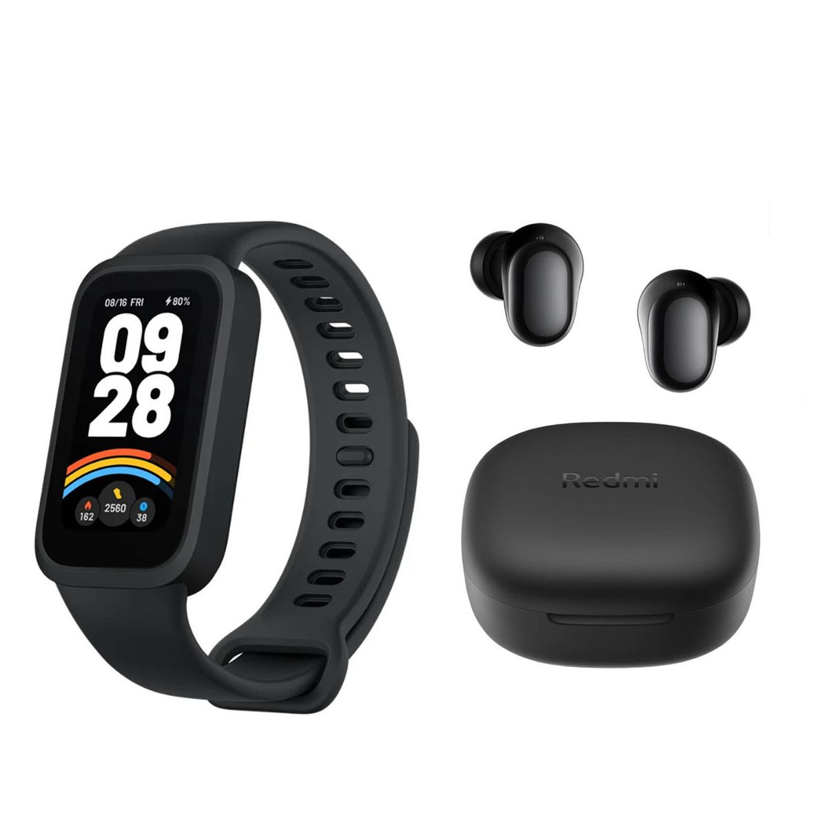 XIAOMI - Pulsera inteligente Xiaomi Smartband 9 Active + Redmi Buds 6 Play Negro