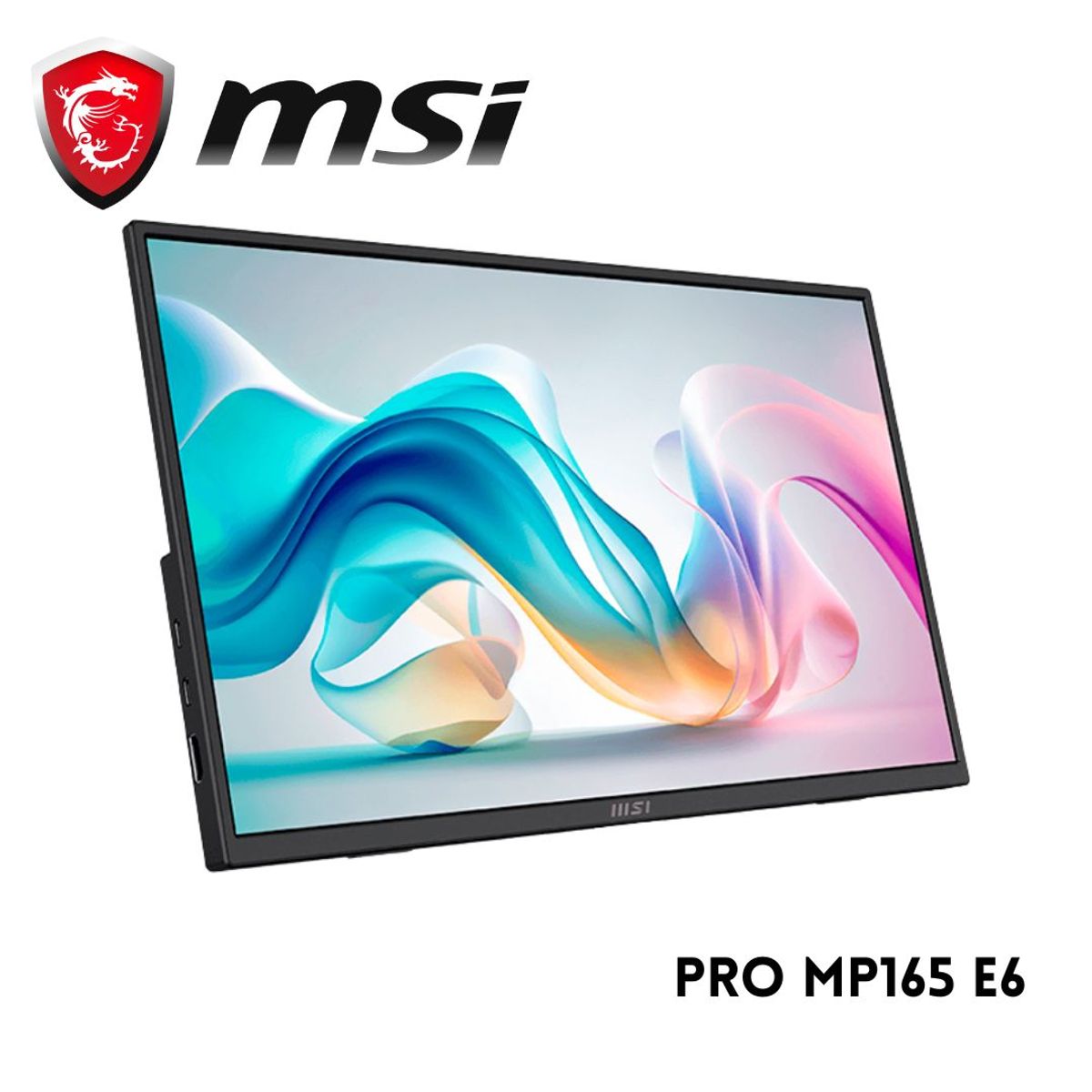 MSI - Monitor Portatil Plano MSI PRO MP165 E6, 15.6" FHD/IPS/HDMI x1/Tipo-C x2/Parlante: 2 x 1W
