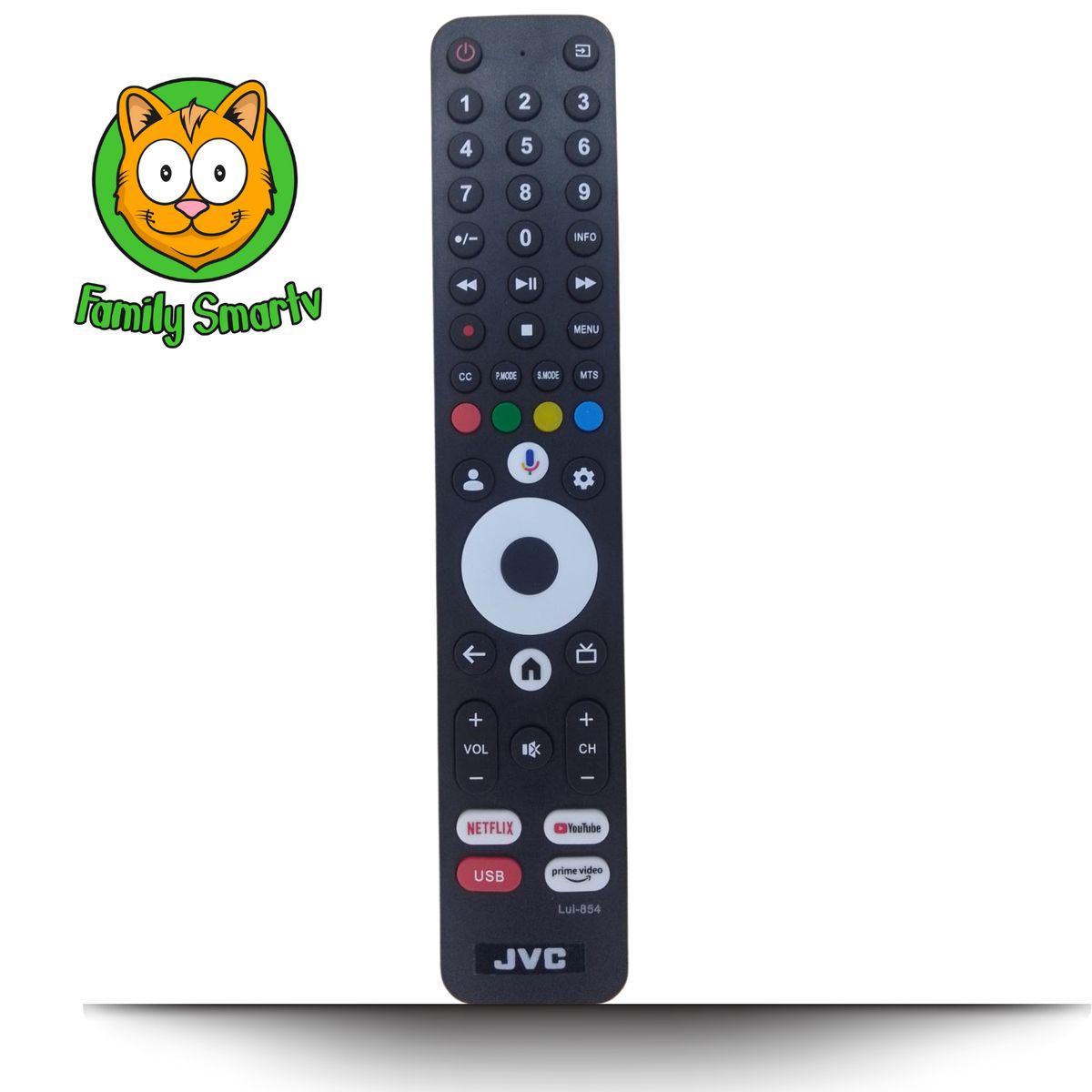 GENERICO - Control remoto compatible para JVC Smart TV RM-C3485 + Soporte