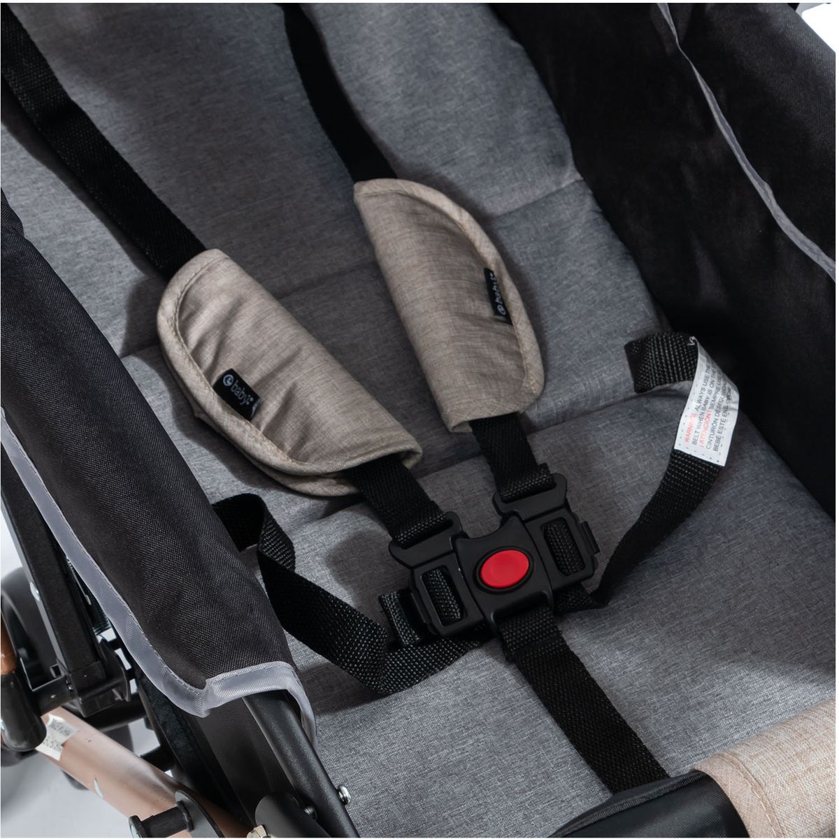 EBABY - Coche Cuna de Lujo «BON» Reclinable Beige-Negro