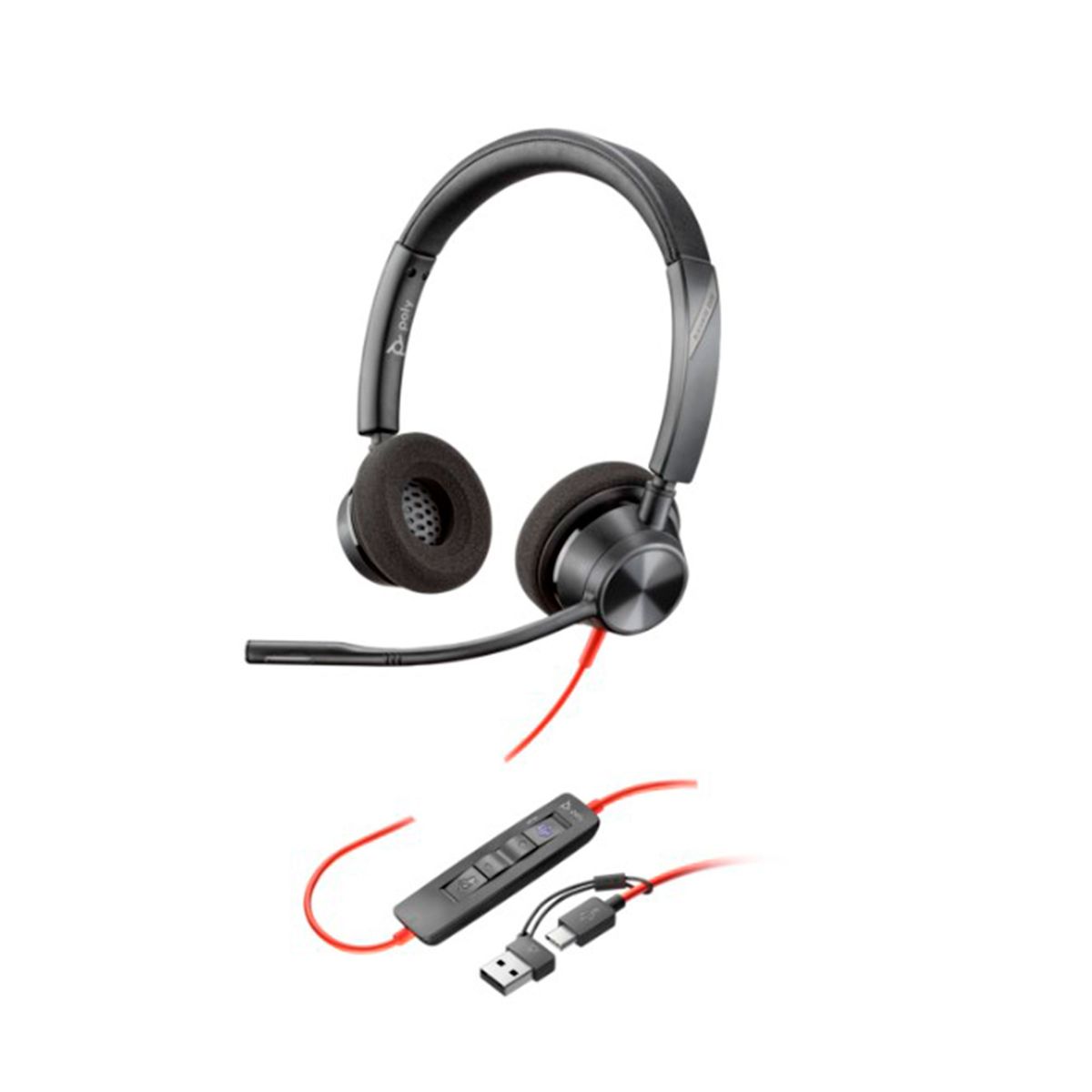POLY - AUDIFONO POLY BLACKWIRE 3320 STEREO USB-C