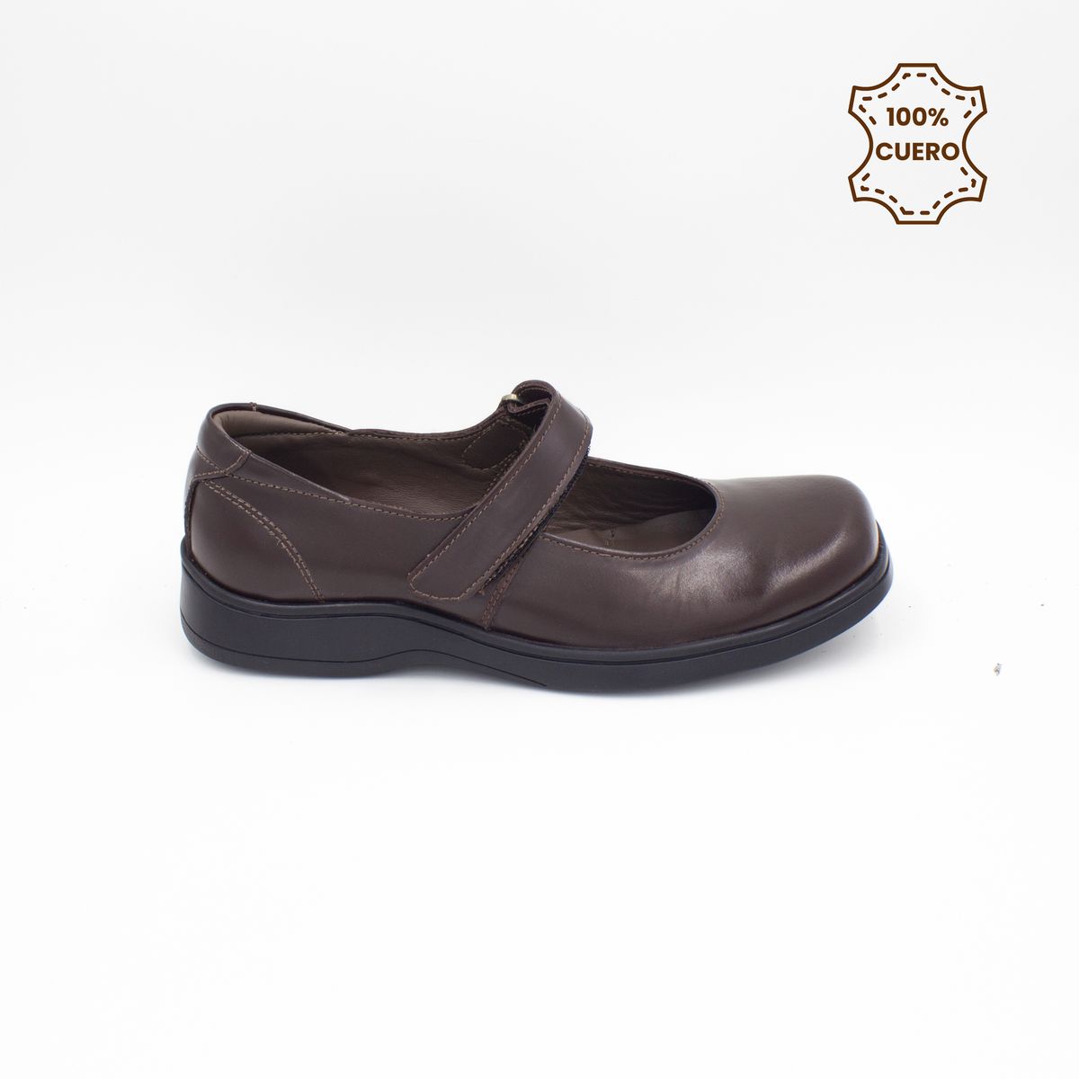 FAR WEST - Zapatos Escolares - Colegio Niña Mary Jane Cuero Marrón