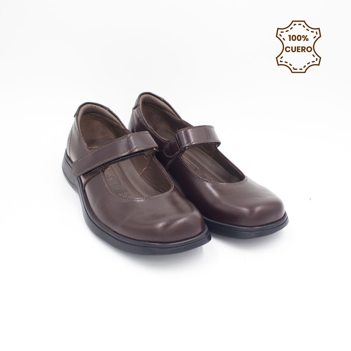 FAR WEST - Zapatos Escolares - Colegio Niña Mary Jane Cuero Marrón