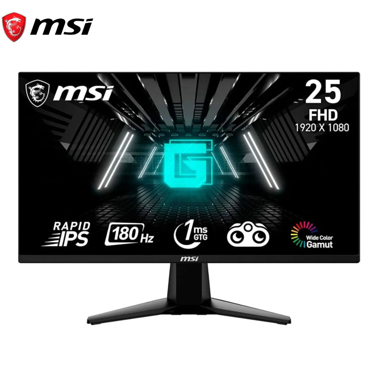 MSI - Monitor MSI G255F 24.5" FHD 180 Hz 1 ms Rapid IPS PLANO