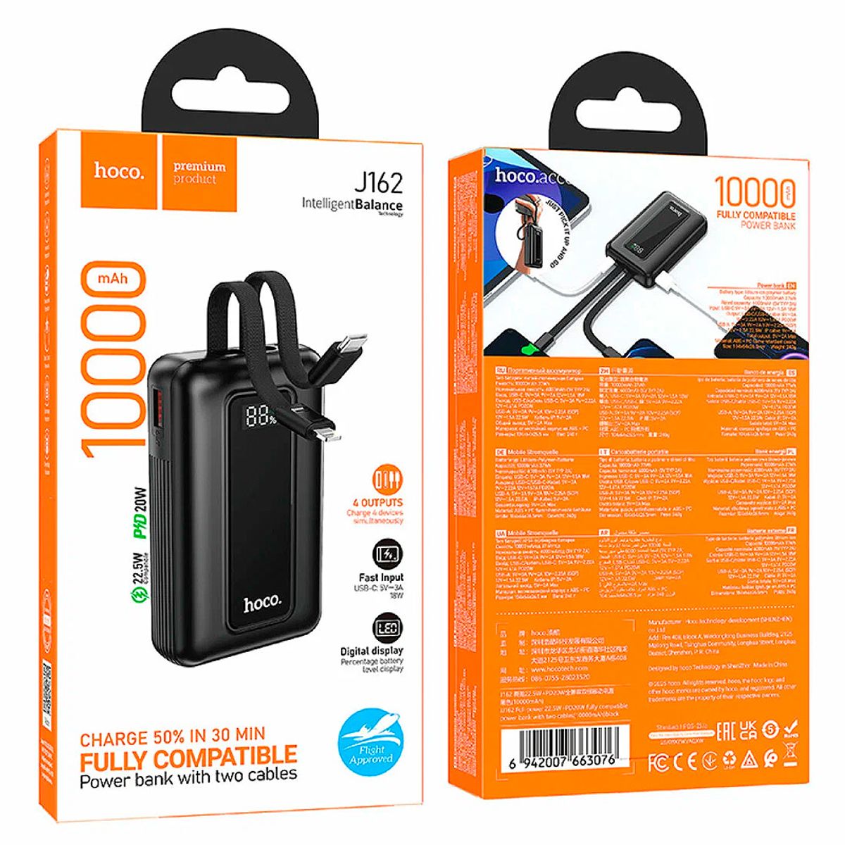 HOCO - Hoco J162 Power Bank 10000mAh 225w Pantalla Digital