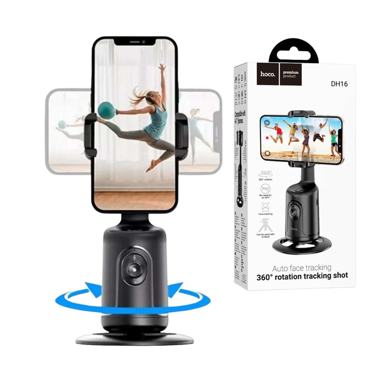 Tripode Holder con Seguimiento Facial Inteligente IA 360° HOCO Celular, marca HOCO - Foto 2