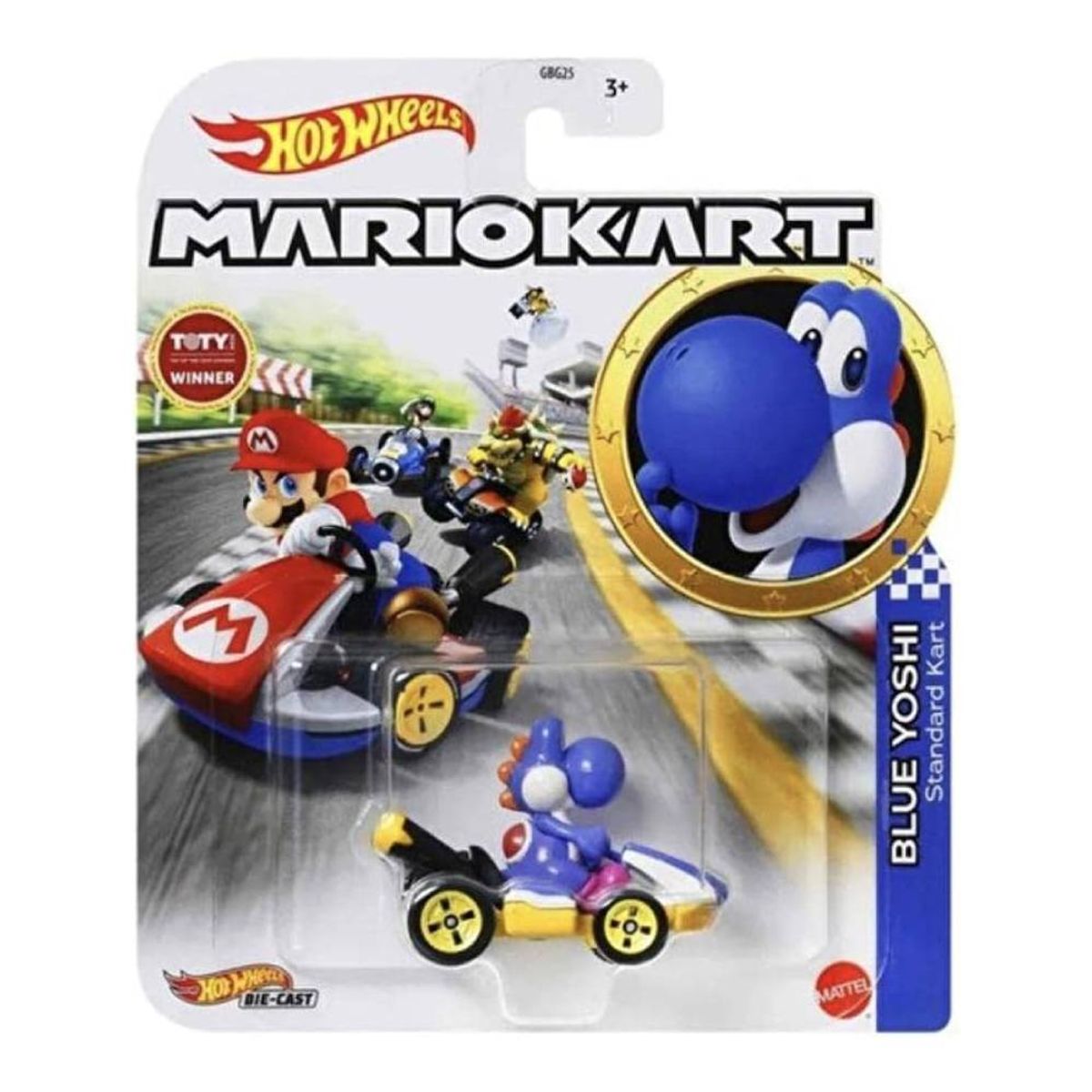 HOT WHEELS - Hot Wheels Mario Bros Mario Kart Blue Yoshi Standard Kart