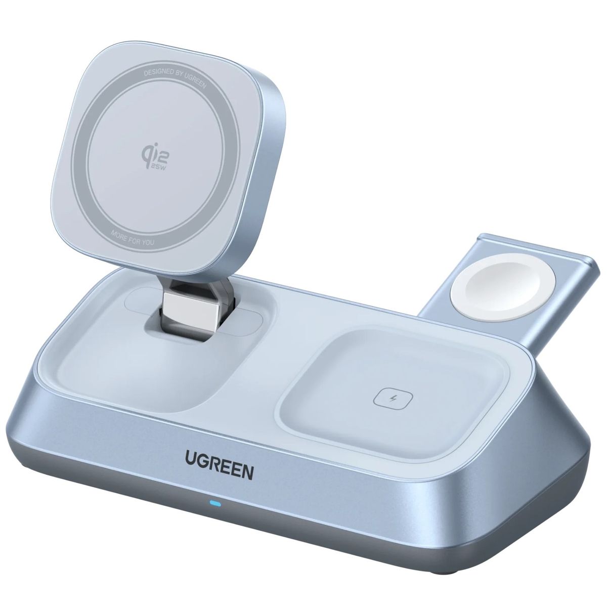 UGREEN - Cargador 3 en 1 MagFlow 25W Qi2 Magsafe Inalámbrico Magnético Plegable Ugreen W711 - 55676