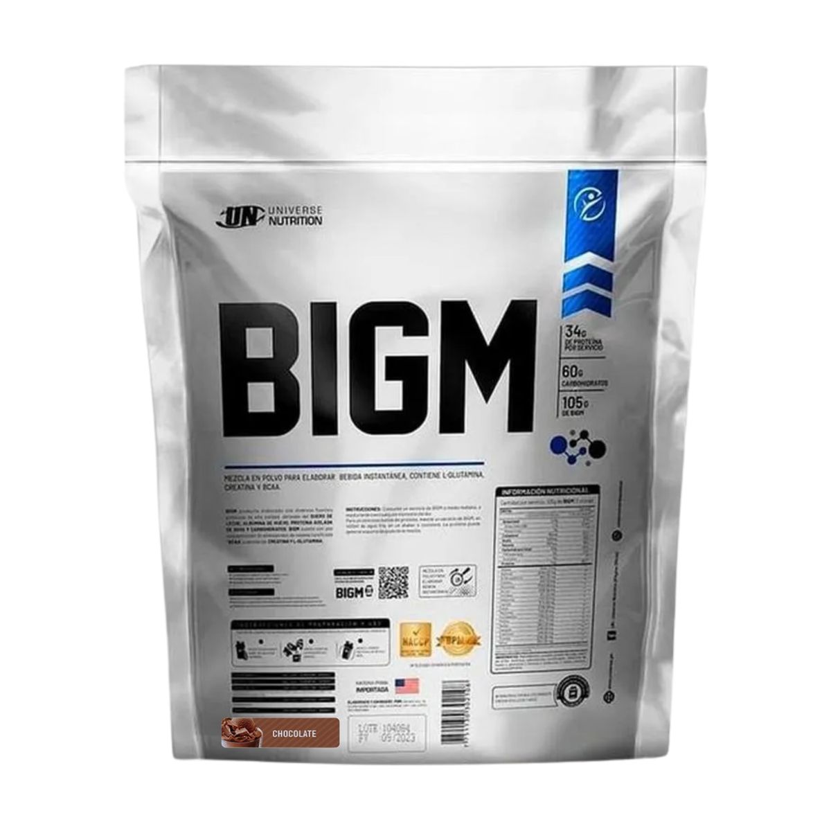 Universe Nutrition - Proteína BIGM 5Kg Chocolate+Optimum Nutrition 300g+XB