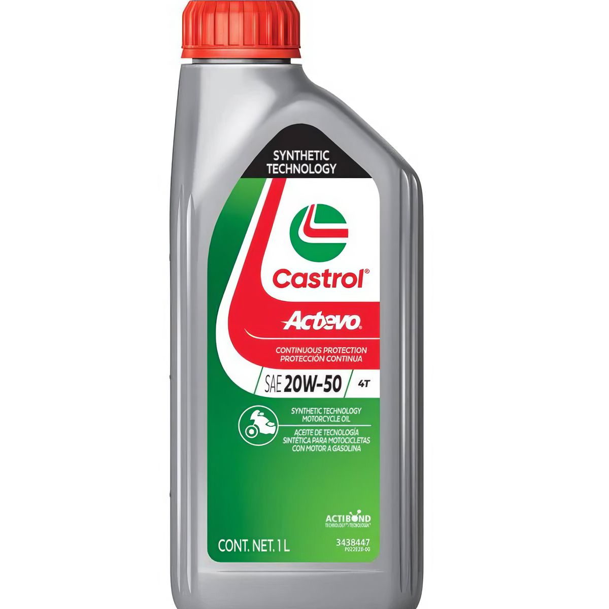 CASTROL - Aceite de Motor Motocicleta Actevo Stop-Start 4T 20W-50 1LT