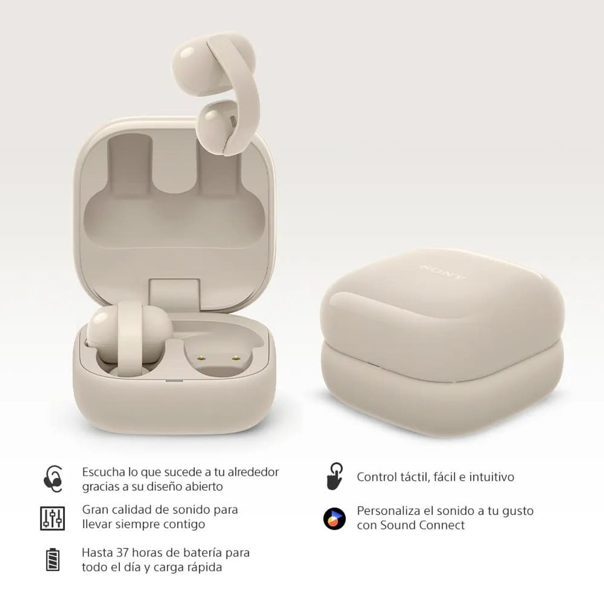 SONY - Sony Audífonos WF-LC900 LinkBuds Clip Crema