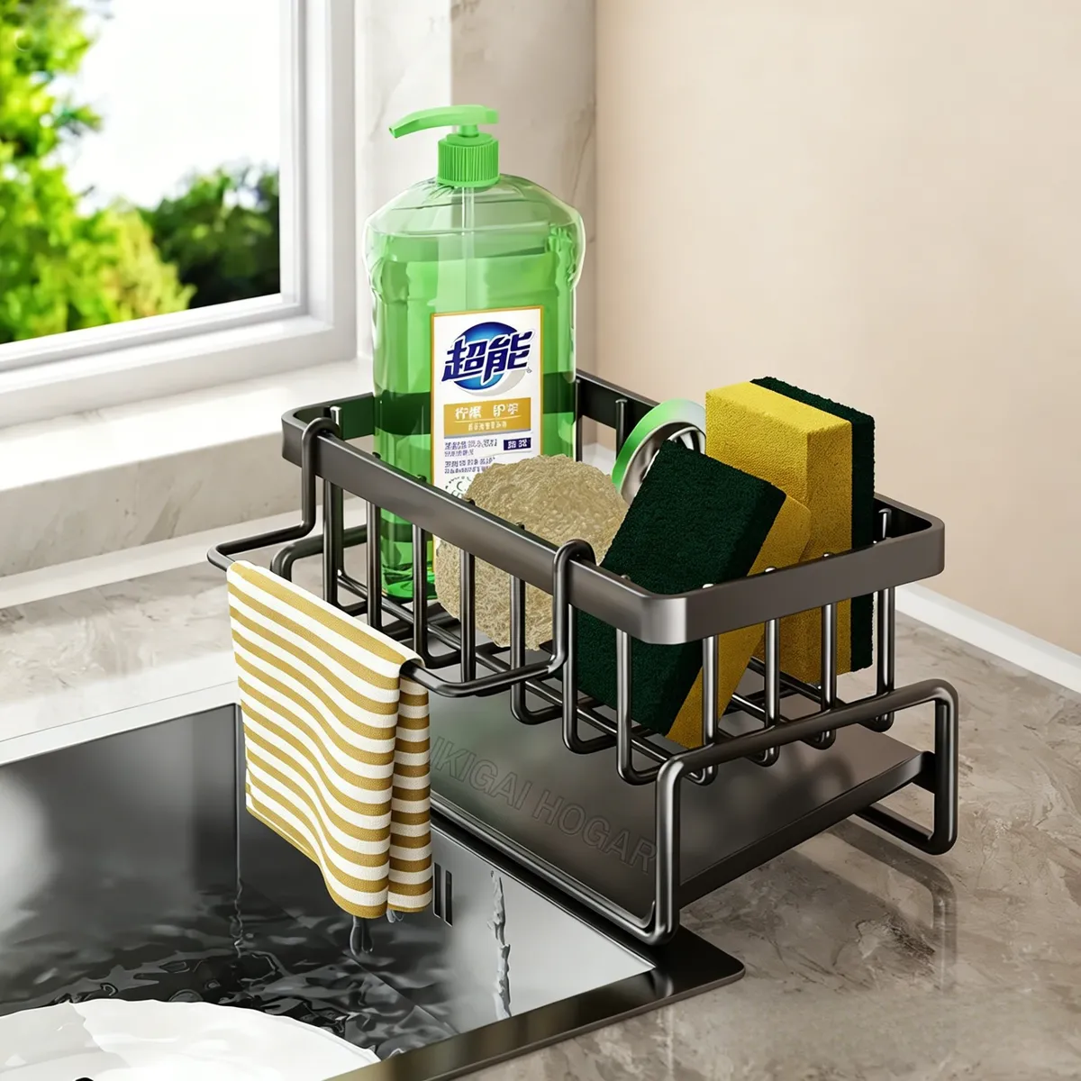 GENERICO - Organizador De Lavadero De Cocina Con Porta Secador De Acero Inoxidable