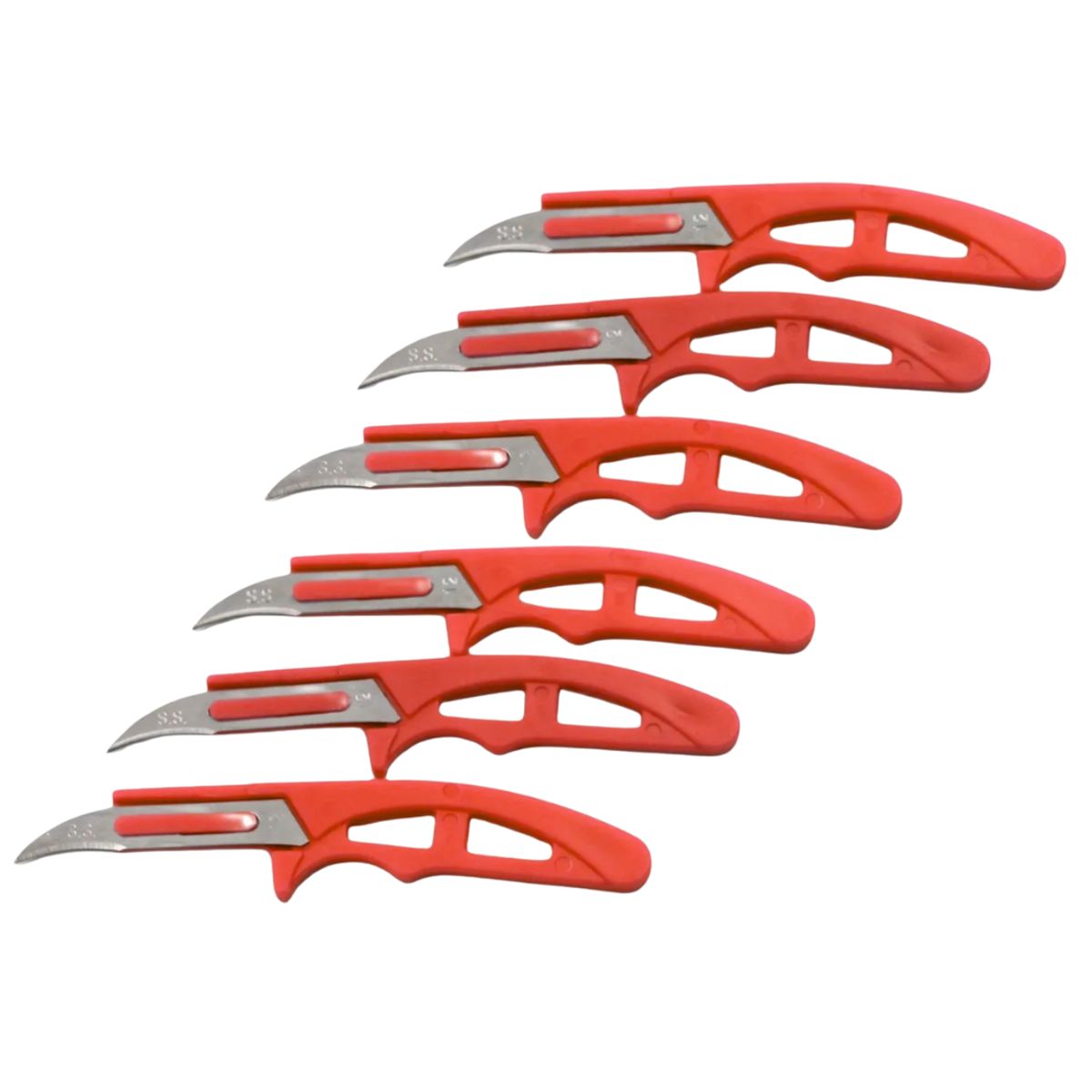 GENERICO - SET DE CUCHILLOS DE PRECISIÓN CURVOS ACERO INOXIDABLE PACK X6