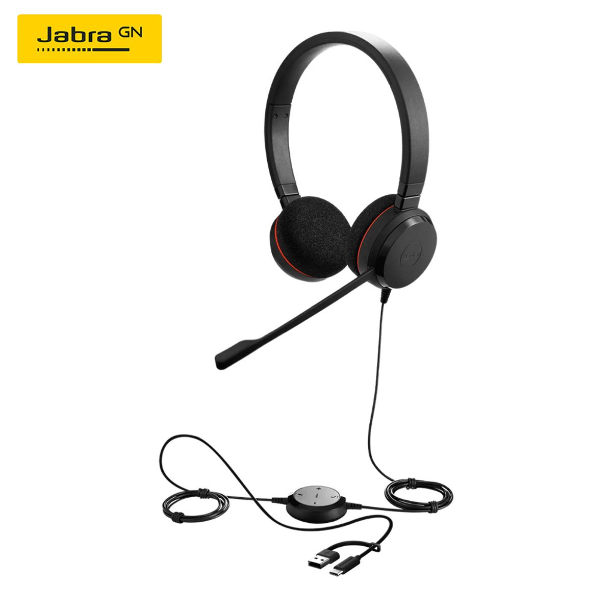 JABRA - Auriculares Jabra Evolve 20 Estéreo USB-C / USB-A MS Teams – Headset Profesional con Micrófono