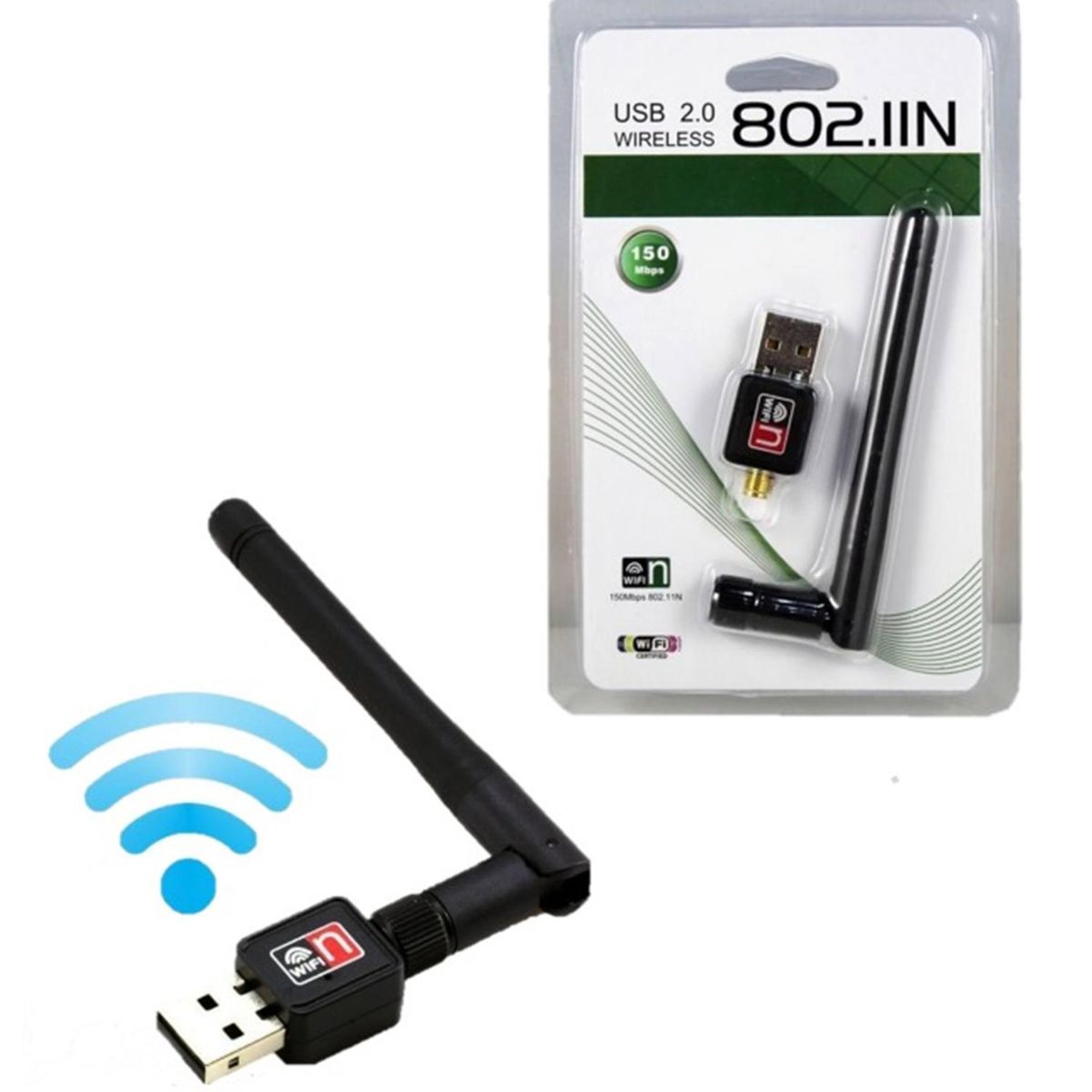 GENERICO - Antena Wifi Con Receptor Inalámbrico Conexión USB Universal