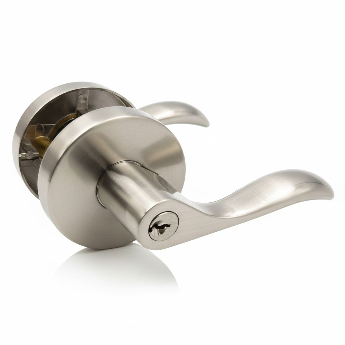 GENERICO - Chapa Cerradura de Manija para Dormitorio o baño Acero Inoxidable FORPERU