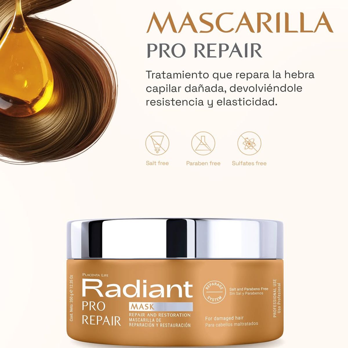 PLACENTA LIFE - Radiant Argan Pro Repair Shampoo Mascarilla 300 ml